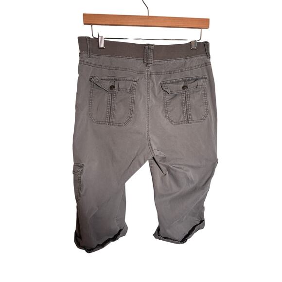 Lee Relaxed Fit Capri Cropped Cargo Pants Gray Size 12 Hiking Gorpcore Utility - Picture 4 of 7
